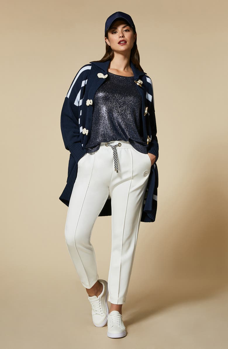 Marina Rinaldi Vagante Metallic Long Sleeve Jersey T-Shirt, Alternate, color, 