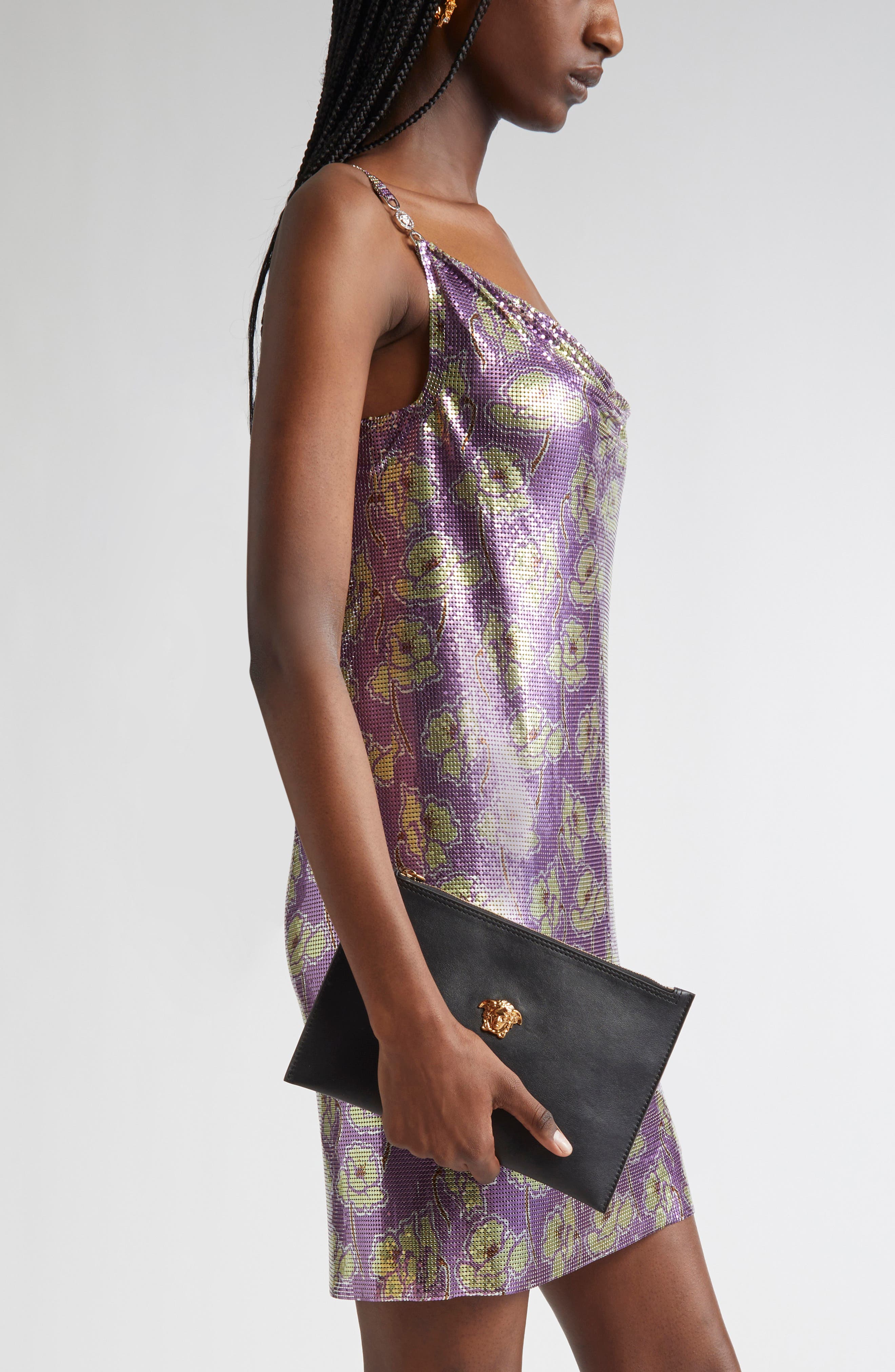 Versace Medusa Leather Pouch, Alternate, color, 