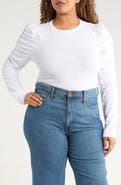 Renee C Long Puff Sleeve Top