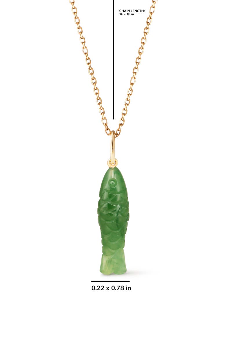 Ana Luisa Solid Yellow Gold - Gemstone Fish Necklace, Alternate, color, Gold