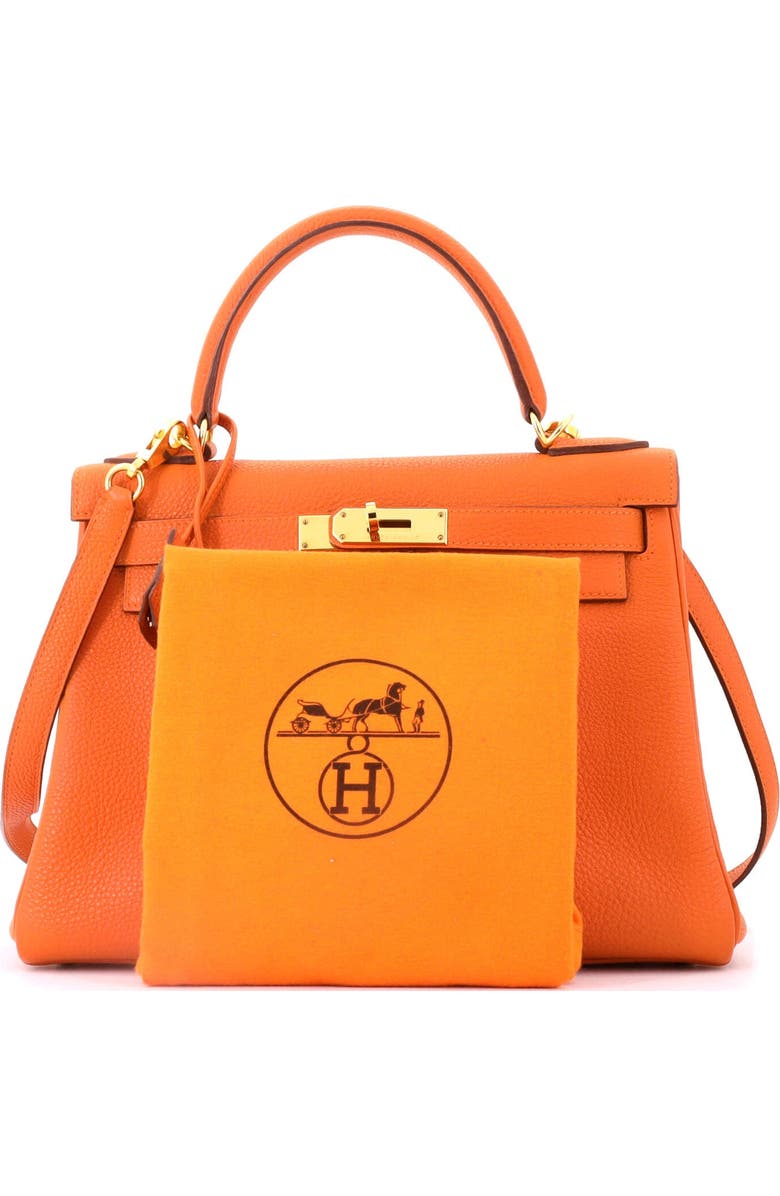 Pre-Owned Hermes Kelly Handbag Orange Togo with Gold Hardware 28, Alternate, color, Orange H