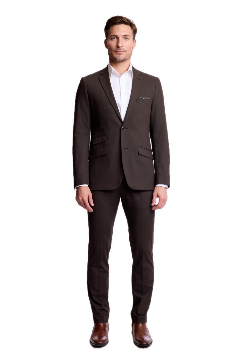Dover Slim Fit Notch Lapel Blazer, Alternate, color, CHOCOLATE BLACK MINI CHECK