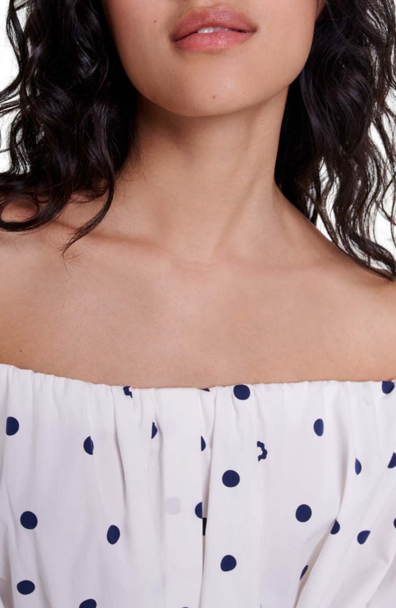 maje Shirt dress with bardot neckline, Alternate, color, 