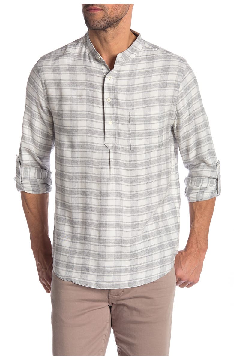 Onia Ian Popover Plaid Regular Fit Shirt, Main, color, 