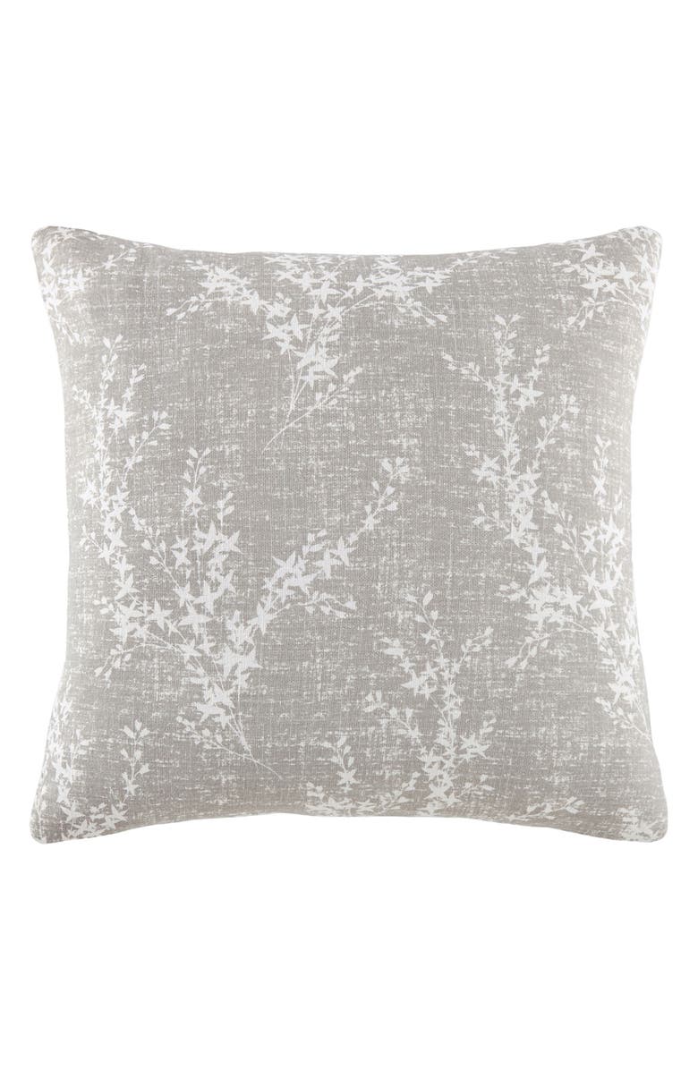 HOMESPUN Willow Cotton Throw Pillow, Main, color, Light Gray