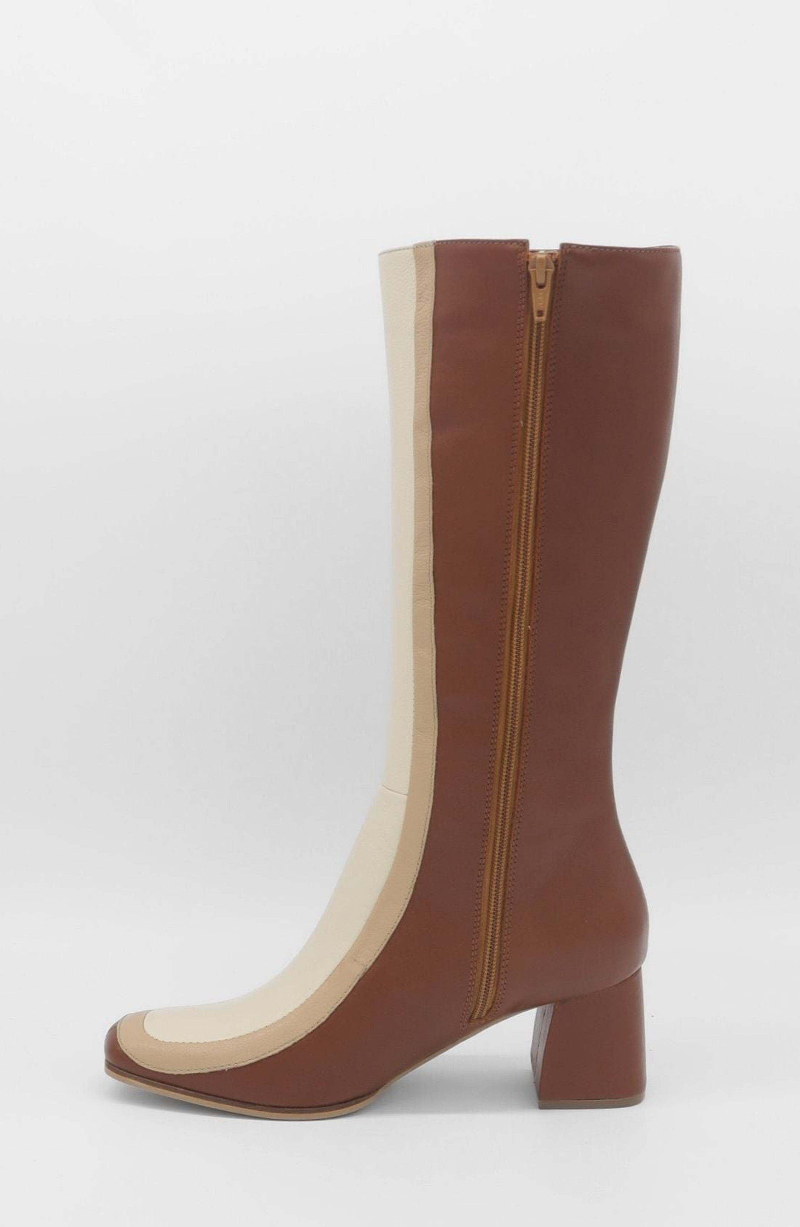 STIVALI NEW YORK Revival Knee High Boots, Alternate, color, Brown / Off White / Tan