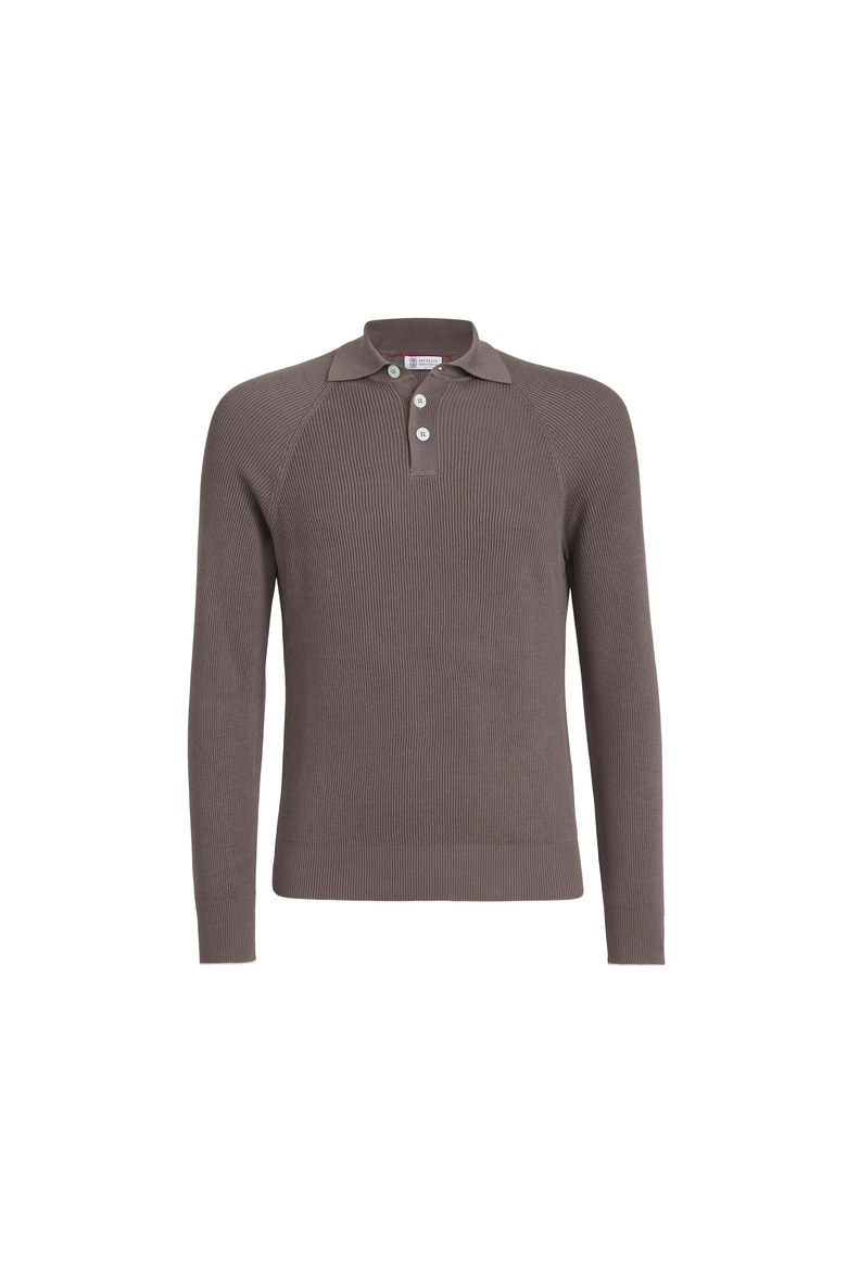 Rib knit polo, Alternate, color, Hazelnut