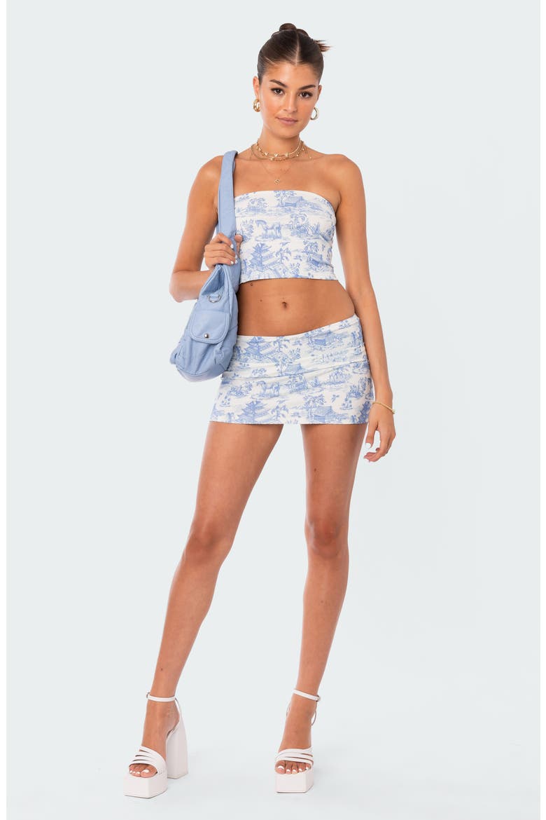 Delft Print Miniskirt, Alternate, color, MIX