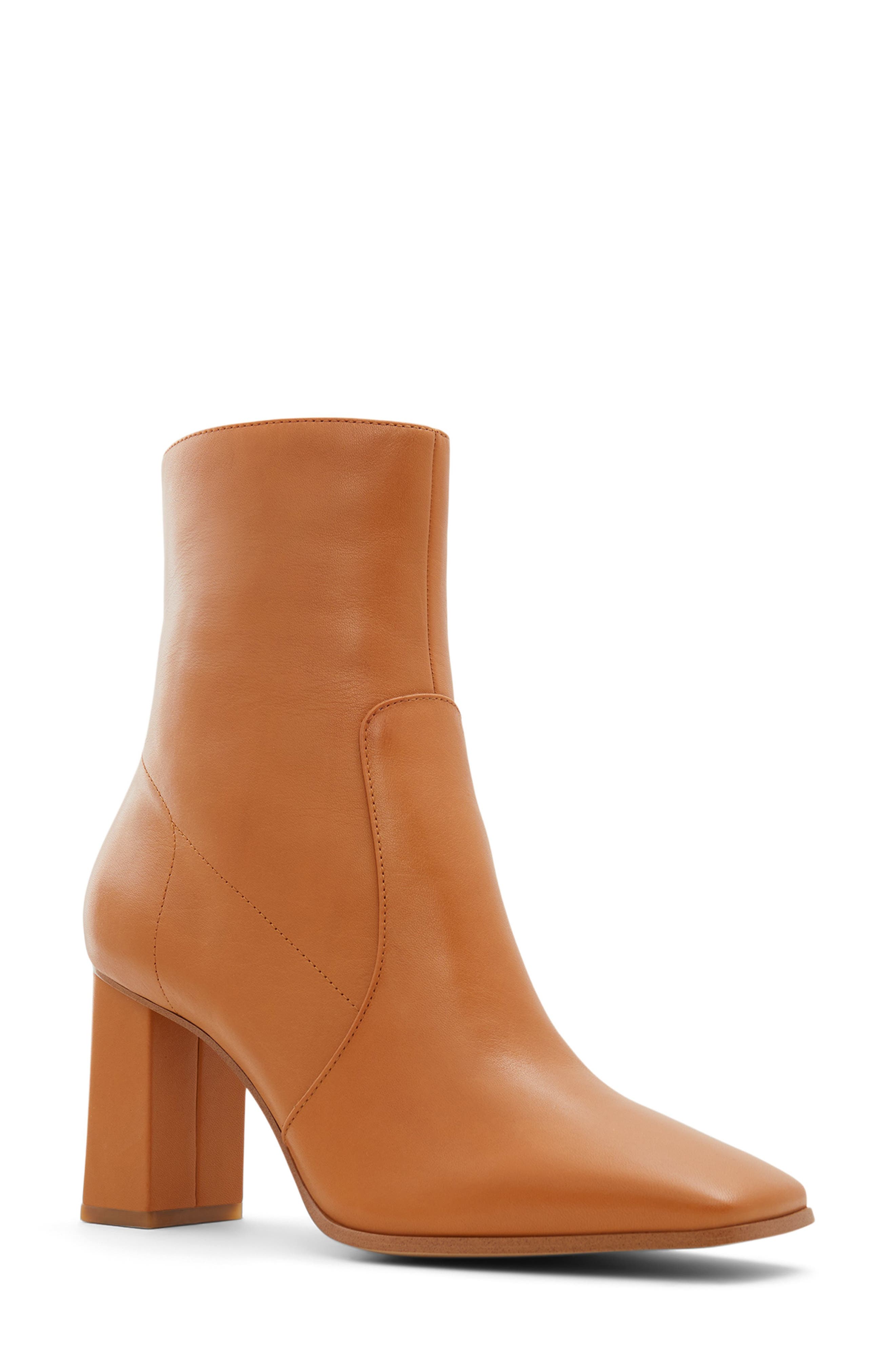 ALDO Theliven Bootie, Main, color, Medium Brown Leather