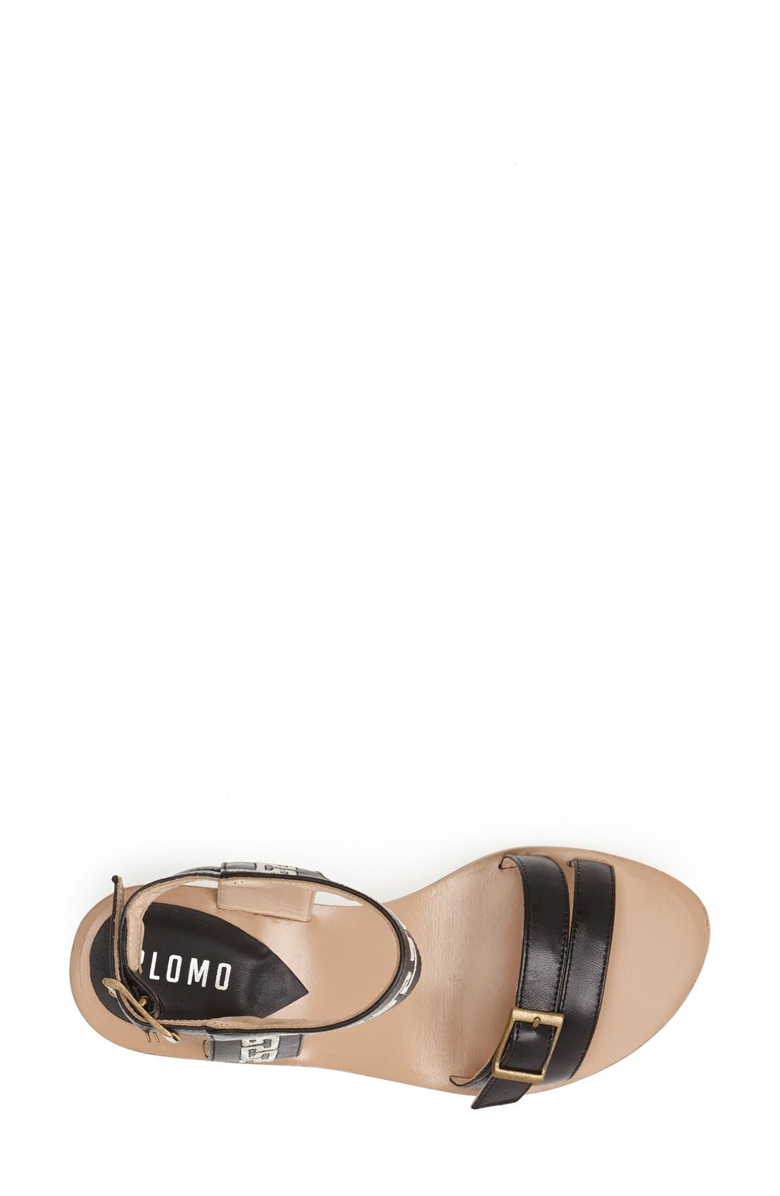 'Raquel' Leather Sandal, Alternate, color, BLACK