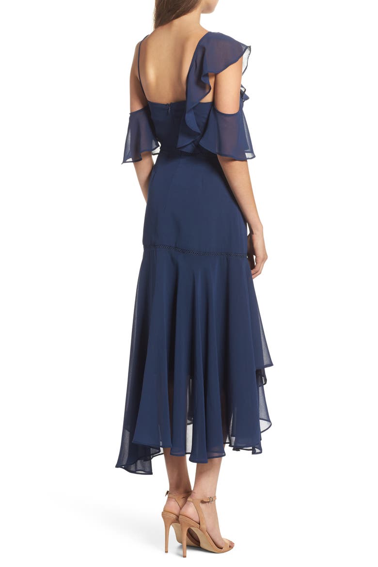 Utopia Cold Shoulder Midi Dress, Alternate, color, INK