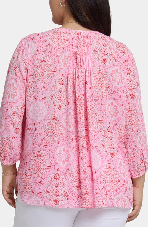Nydj Pintuck Blouse In Isla Magica
