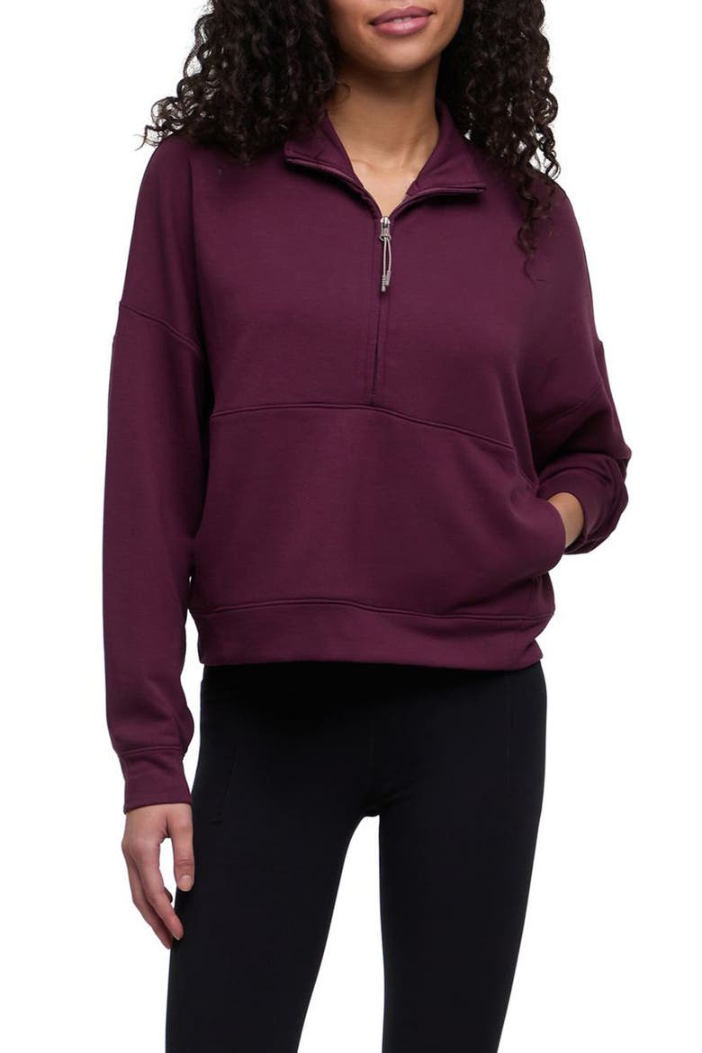Moxie Half Zip Pullover, Main, color, WINETASTING RED