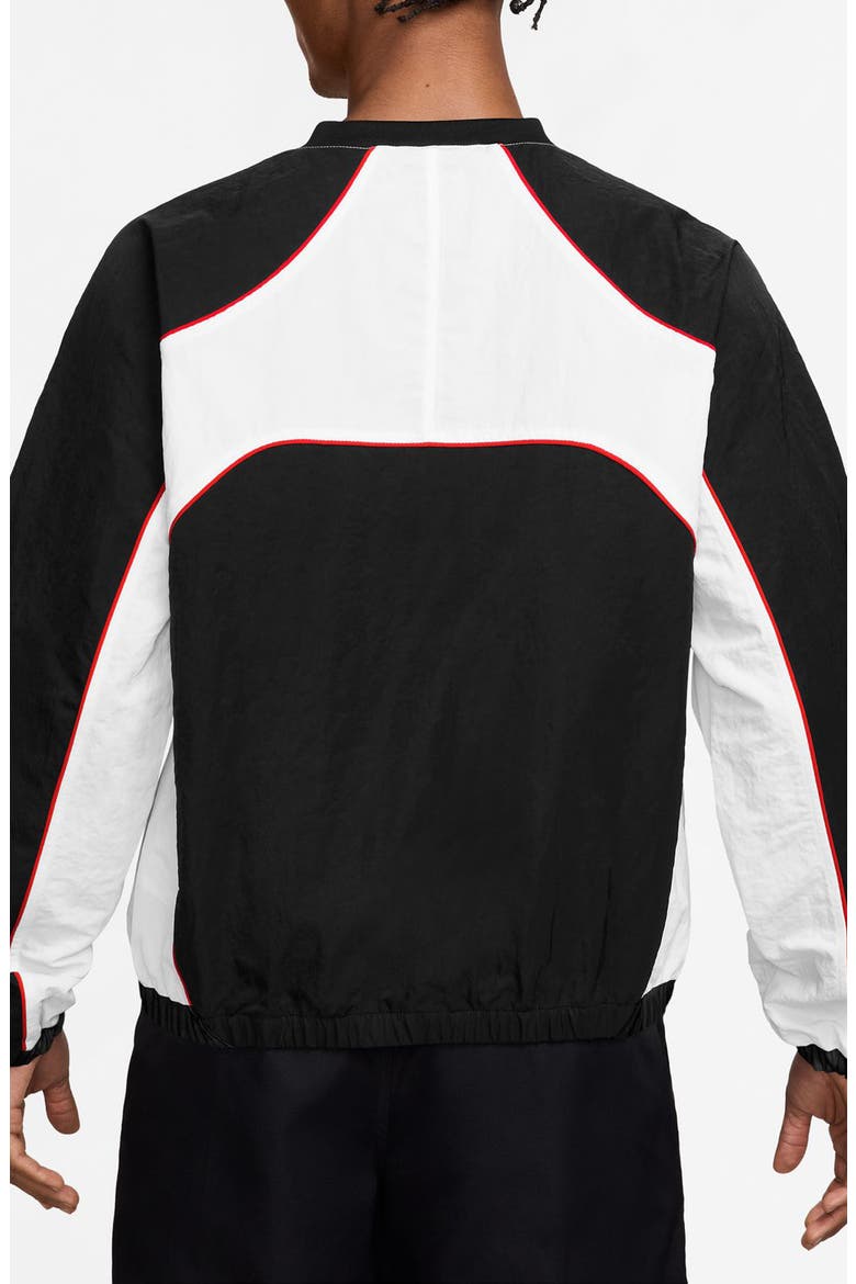 Long Sleeve Warm Up Top, Alternate, color, BLACK/ WHITE/ CHILE RED