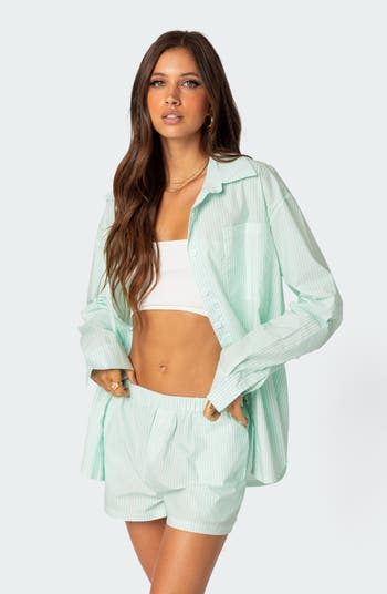 Oversize Pinstripe Cotton Shirt