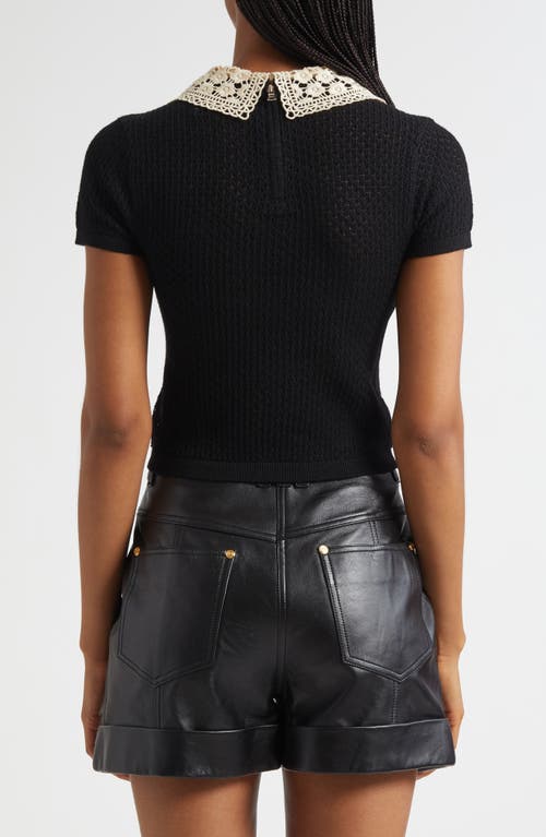 Alice And Olivia Chase Puff-sleeve Sweater In Black