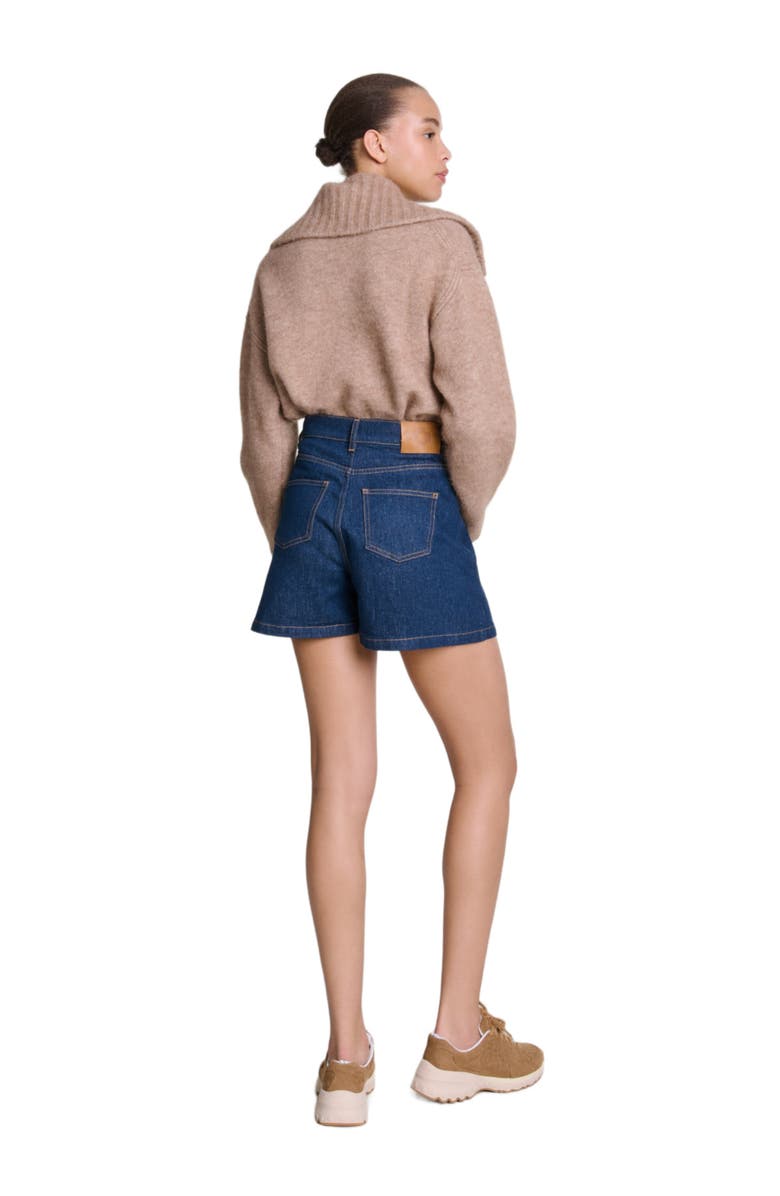 maje Denim skort, Alternate, color, 