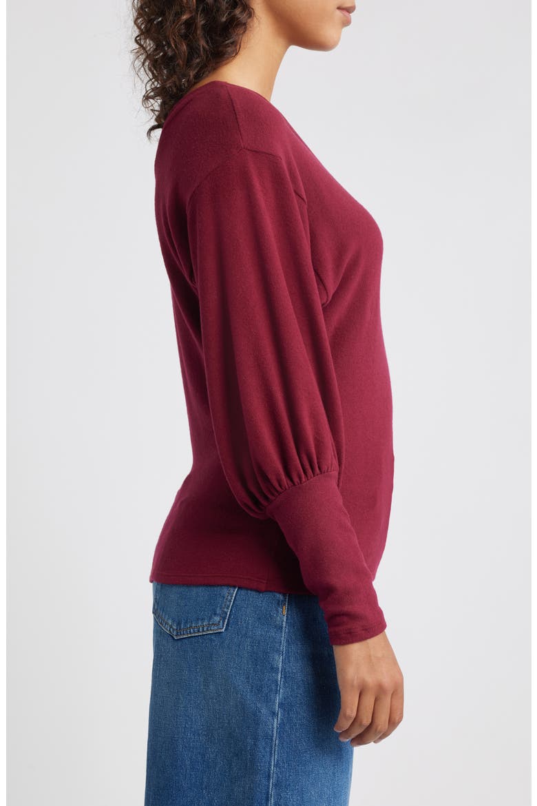 Brushed Jersey Top, Alternate, color, BURGUNDY