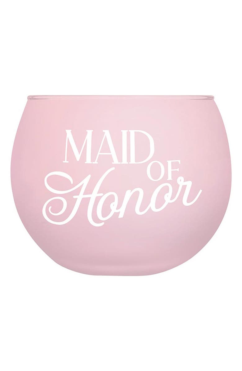 CREATIVE BRANDS Maid of Honor Stemless Glass, Main, color, Pink