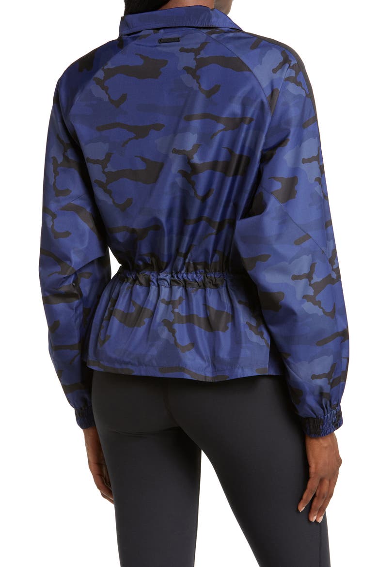 Tempest Water Repellent Peplum Jacket, Alternate, color, NAVY CAMO
