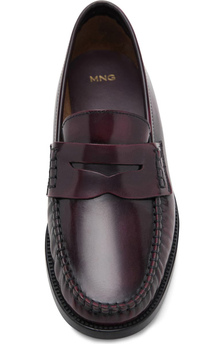 MANGO Luisa Penny Loafer, Alternate, color, Burgundy