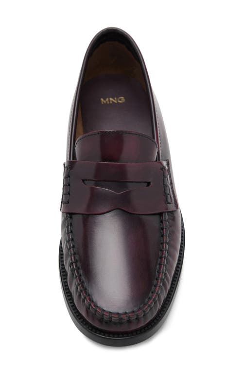 Mango Luisa Penny Loafer In Burgundy