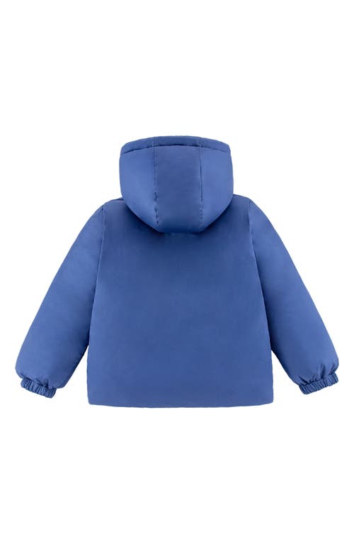 Calonie Kids' Alex Reversible Down Hooded Puffer Jacket In Blue
