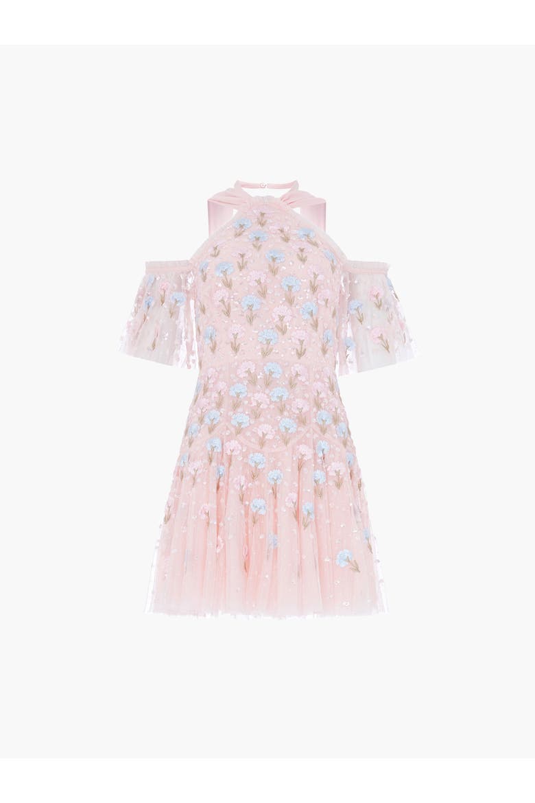 Dandelion Ditsy Halter-neck Mini Dress, Alternate, color, Seashell