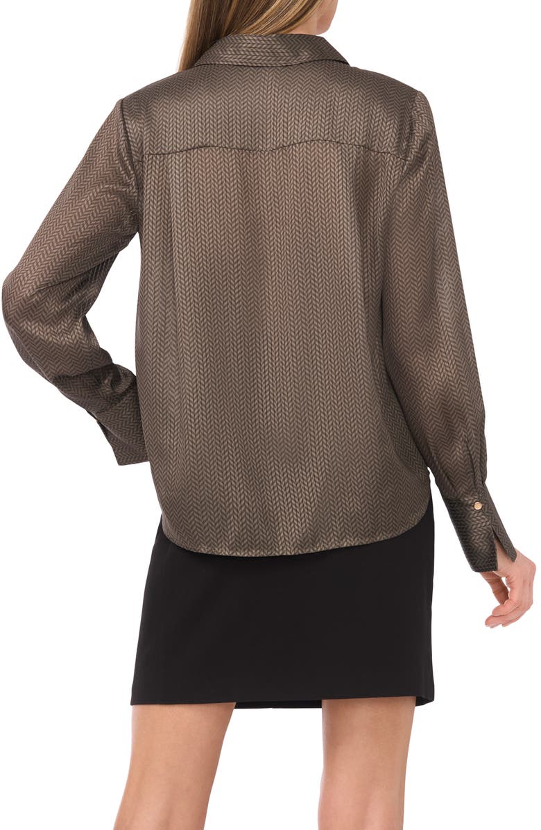 Halogen<sup>®</sup> Collared Herringbone Popover Top, Alternate, color, Kalamata