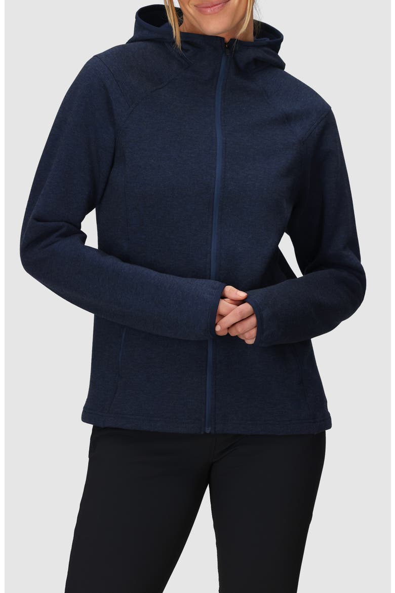Crescent Fleece Zip Hoodie, Main, color, DARK NAVY
