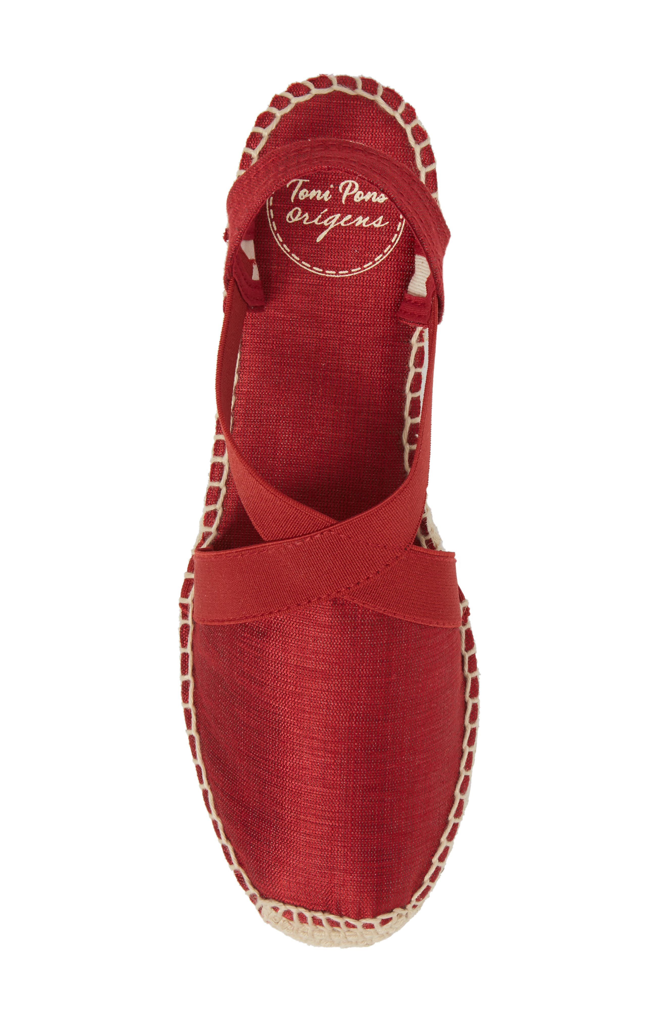 'Vic' Espadrille Slingback Sandal, Alternate, color, RED FABRIC