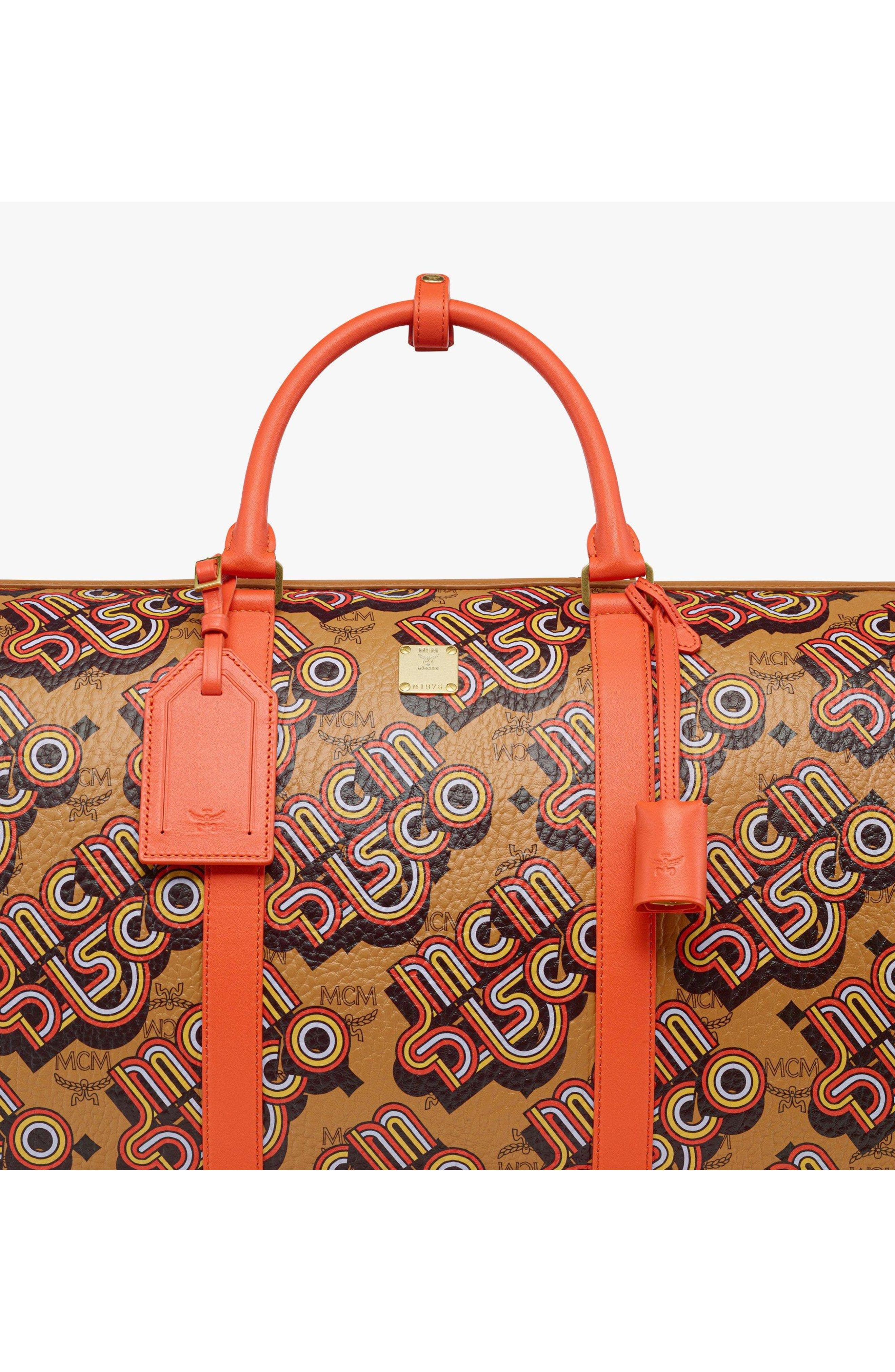 Ottomar Weekender Bag in Disco Visetos, Alternate, color, Cognac