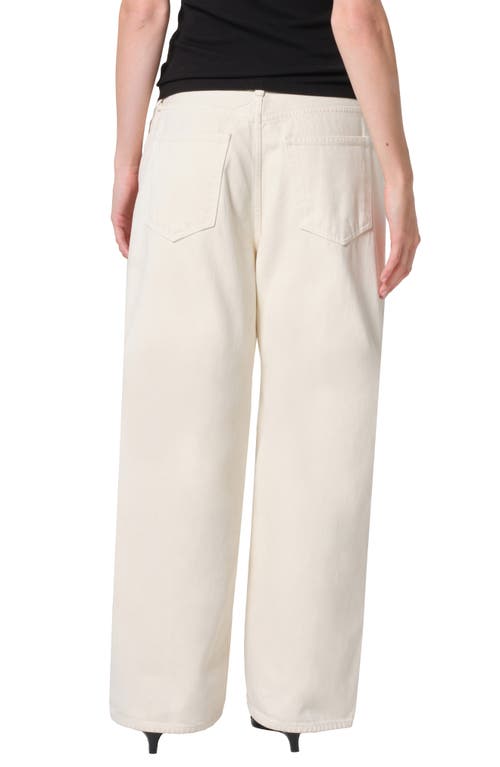 Agolde Womens Tusk Low Slung Wide-leg Mid-rise Recycled-denim Jeans In Beige