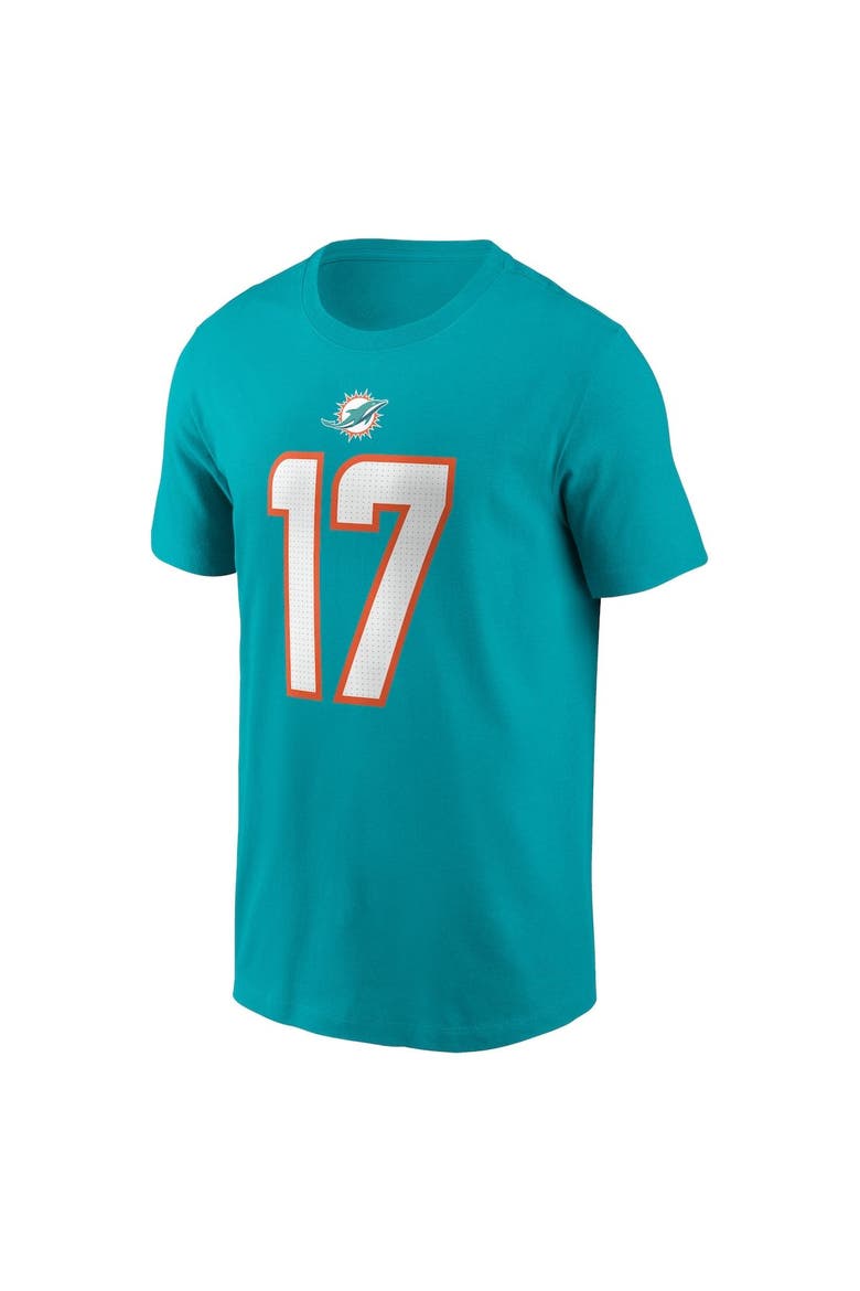 Men's Nike Jaylen Waddle  Aqua Miami Dolphins  Player Name & Number T-Shirt, Alternate, color, Aqua