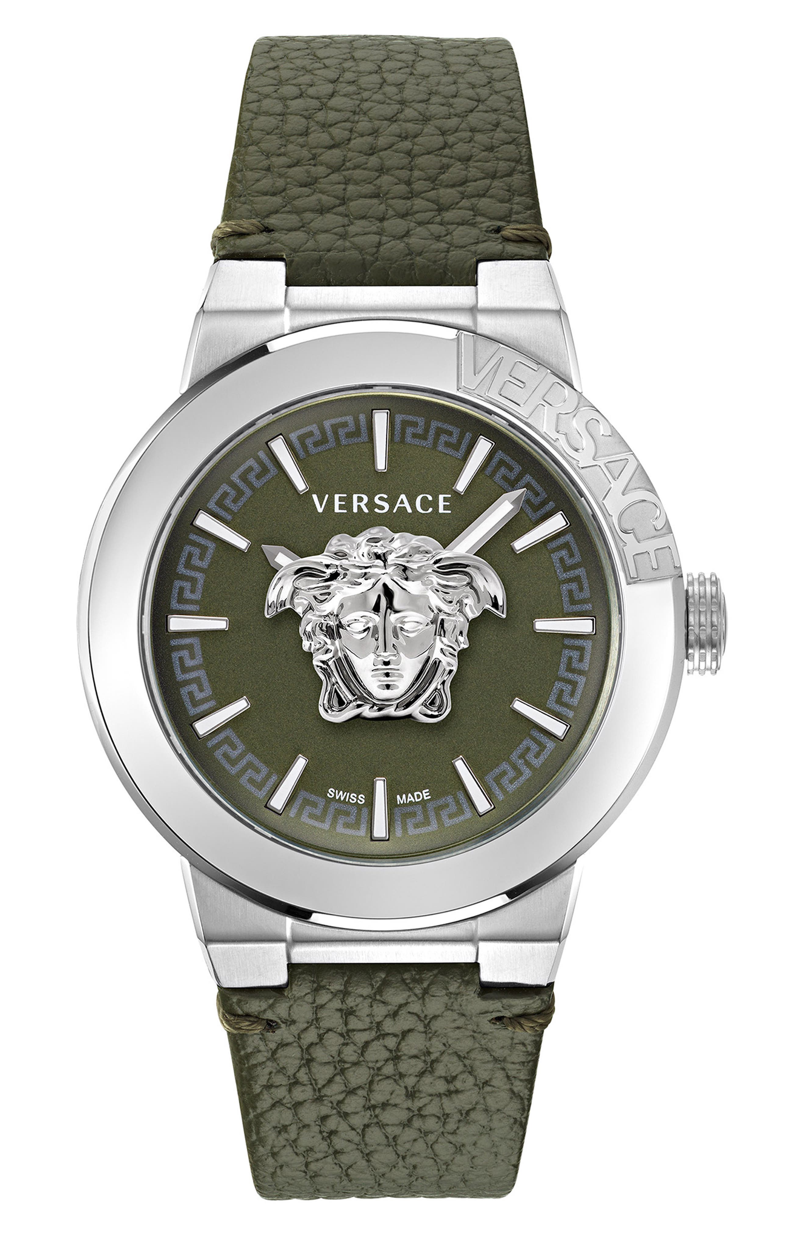 Versace Medusa Infinite Leather Strap Watch, 47mm