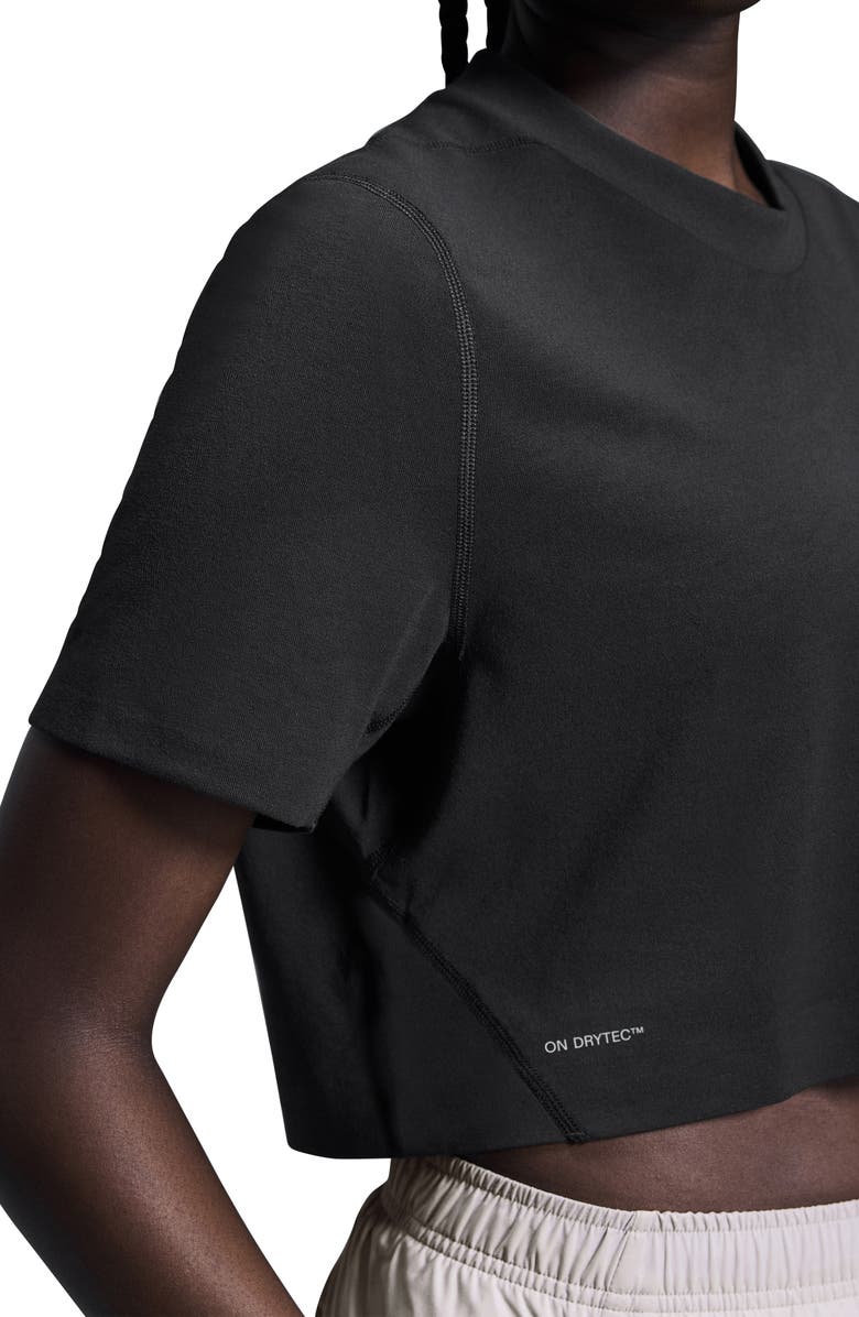 On Train-T Crop Top, Alternate, color, Black