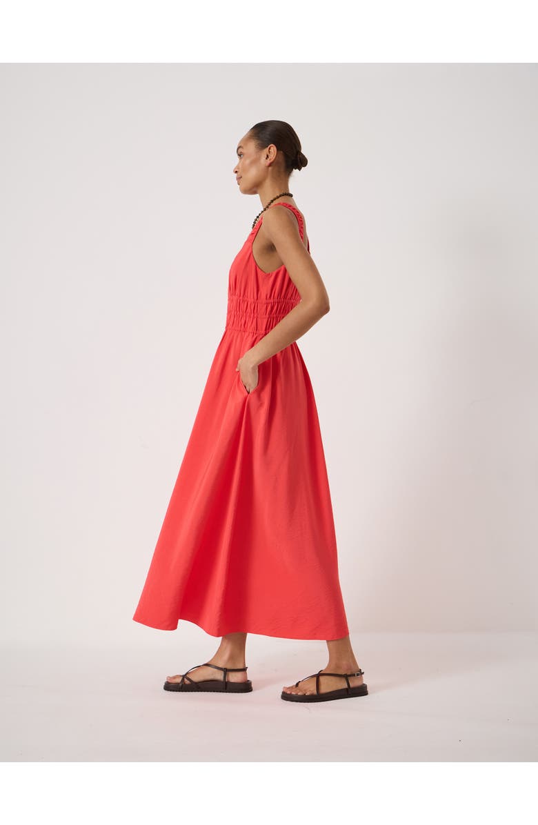 Hush Air Flow Gathered Straps Midi Dress, Alternate, color, Watermelon Red