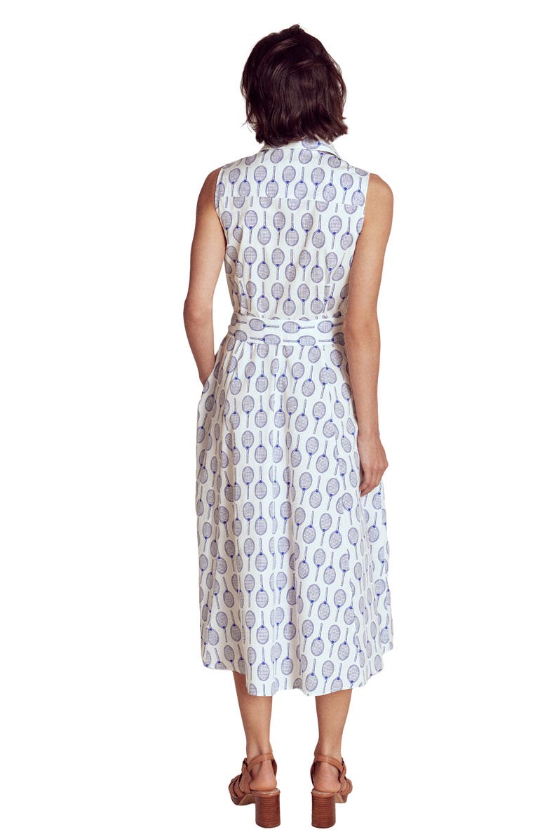 Boden Amy Sleeveless Cotton Shirtdress, Alternate, color, Ivory, Tennis