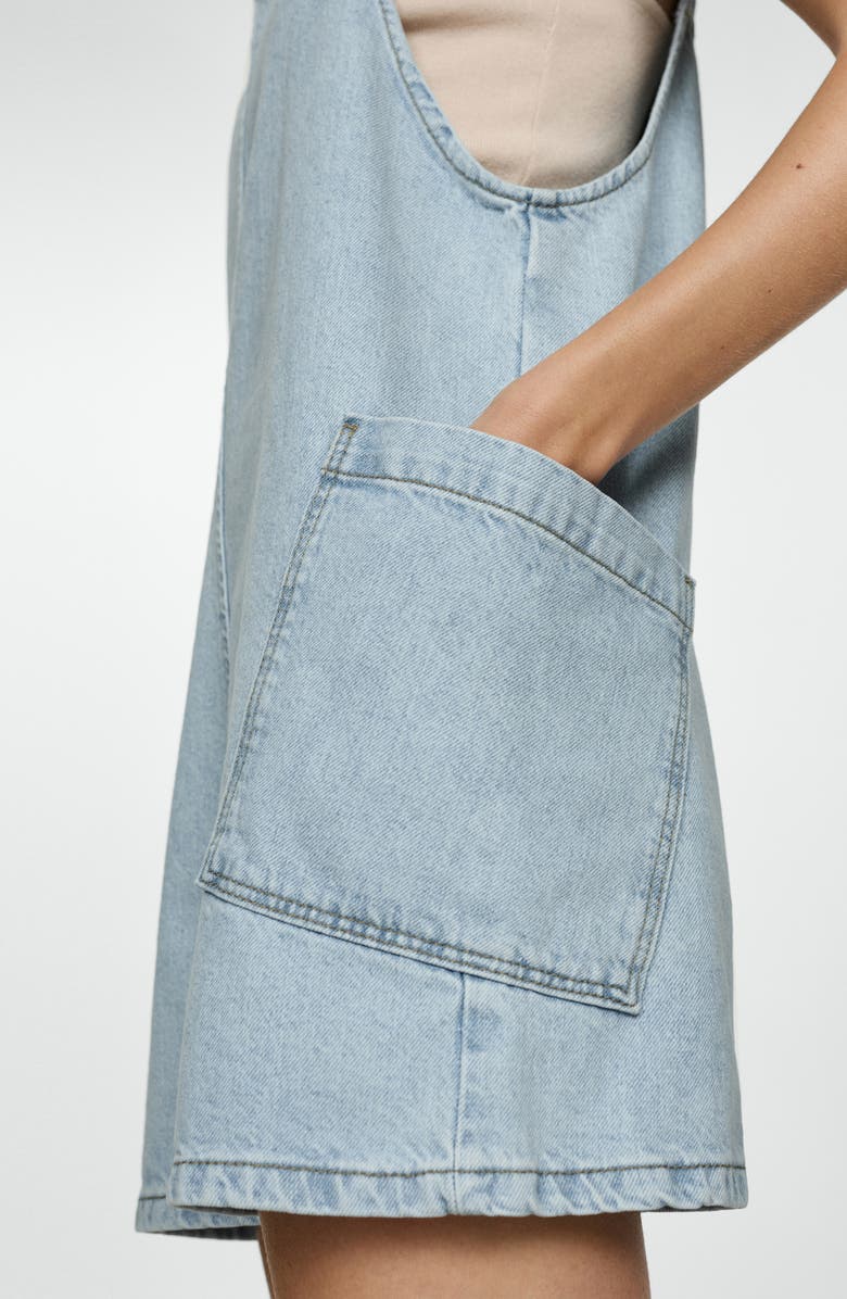 MANGO Denim Shortalls, Alternate, color, Light Blue