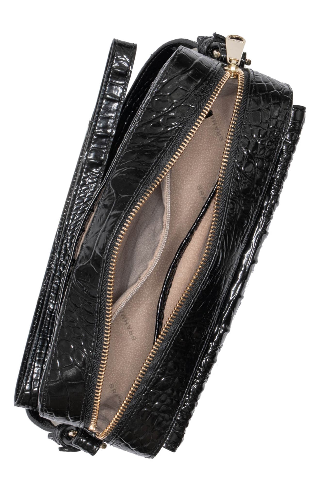 Brahmin Shea Croc Embossed Leather Crossbody Bag, Alternate, color, 