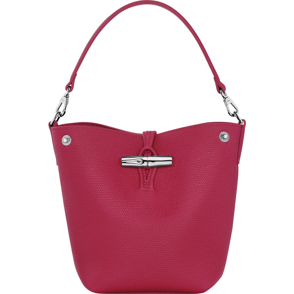 Longchamp Xs Le Roseau Bucket Bag In Beetroot