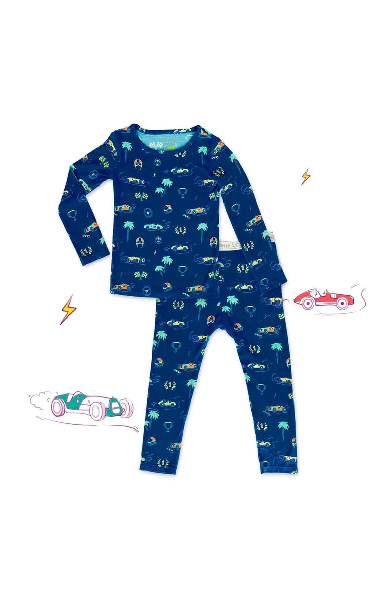Bellabu Bear Kids' Monaco Blue Set of 2 Piece Pajamas, Main, color, Monaco Blue