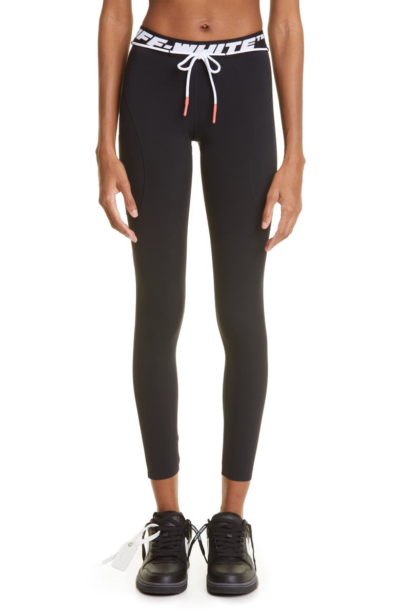Off-White Athletic Logo Band Leggings, Main, color, 