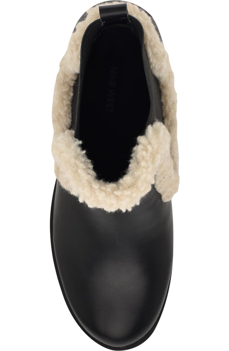 Nine West Haray Faux Shearling Lug Sole Chelsea Boot, Alternate, color,