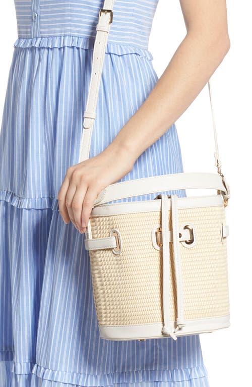 Mali + Lili Gina Set Of 2 Twinning Straw Bucket Bags In White/natural