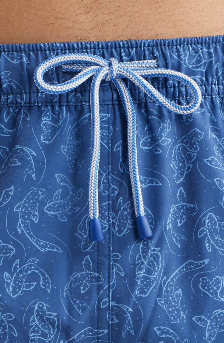 Peter Millar Pond Wander Koi Print Swim Trunks, Alternate, color, Windsor Blue