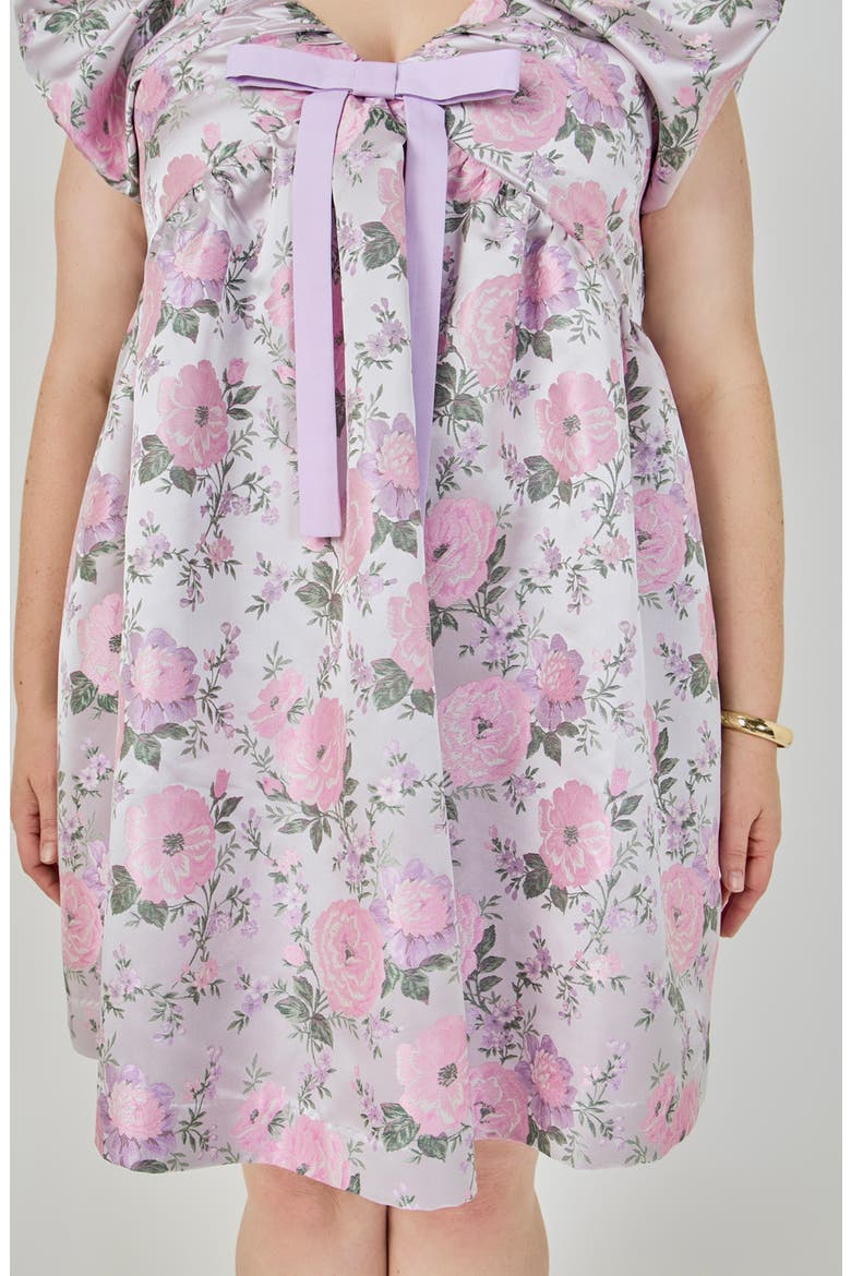 Bow Jacquard Minidress, Alternate, color, PINK