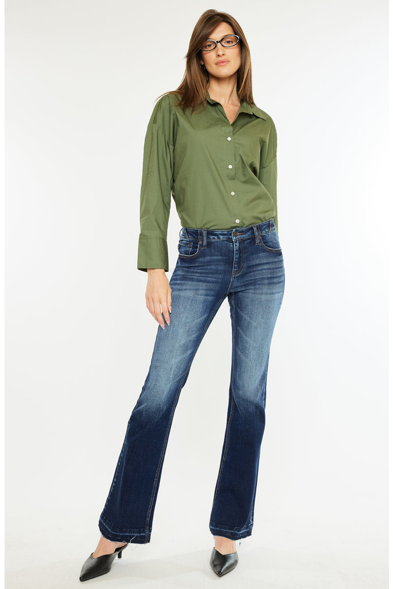 Rowan Mid Rise Flare Jeans, Alternate, color, Dark Wash
