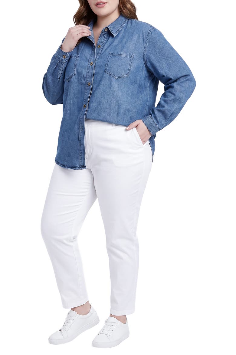 Denim Button-Up Shirt, Alternate, color, INDIGORINSE