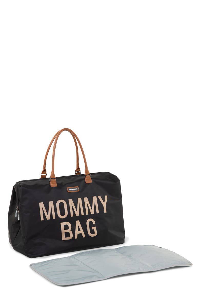 XL Travel Diaper Bag, Alternate, color, BLACK/GOLD